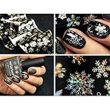 NICOLE DIARY Xmas Christmas Snowflake Holographic Nail Foils Nail Art Transfer Sticker Paper
