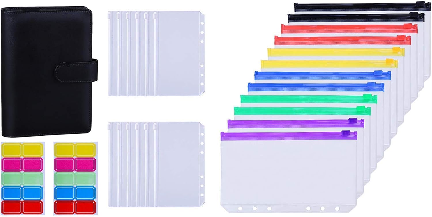 Antner A6 Binder Cash Budget Envelopes System Kit (Black