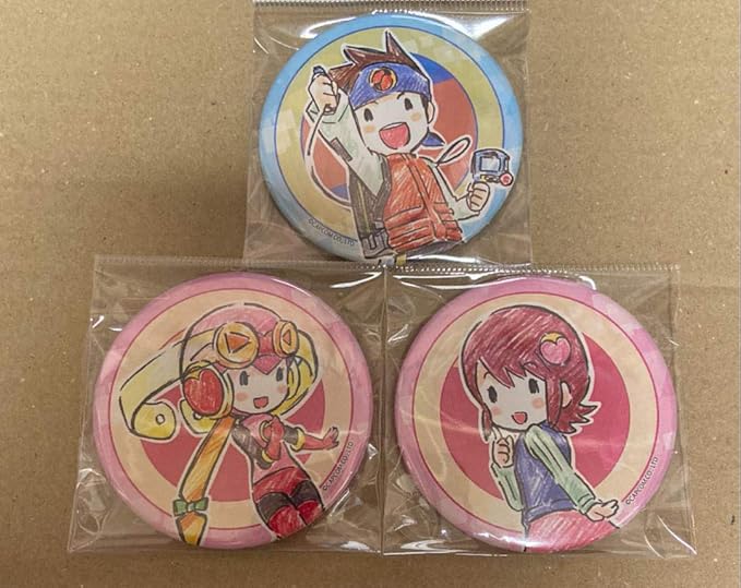 Amazon ロックマンエグゼ 熱斗 メイル ロール 缶バッジ 3点セット アニメ 萌えグッズ 通販
