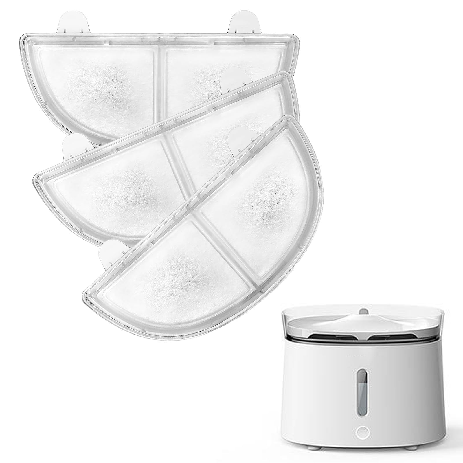 3pcs Cat Fountain Filters for Homerunpet, Replacement Cat Water Fountain Filters Pet Water Dispenser Filter for Homerunpet WF20/CF20 Wireless Pumps Water Fountain