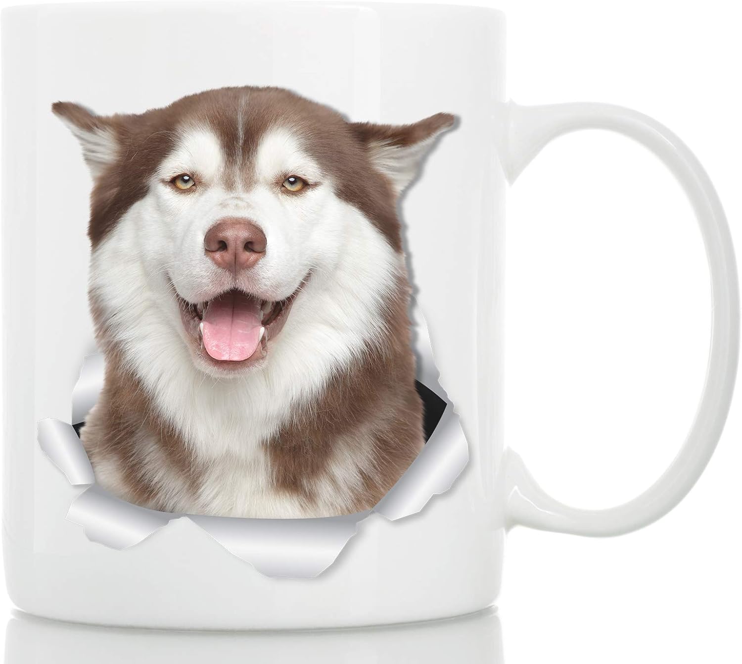 Happy Husky Mug Ceramic Siberain Husky Cofee Mug Perfect Siberian