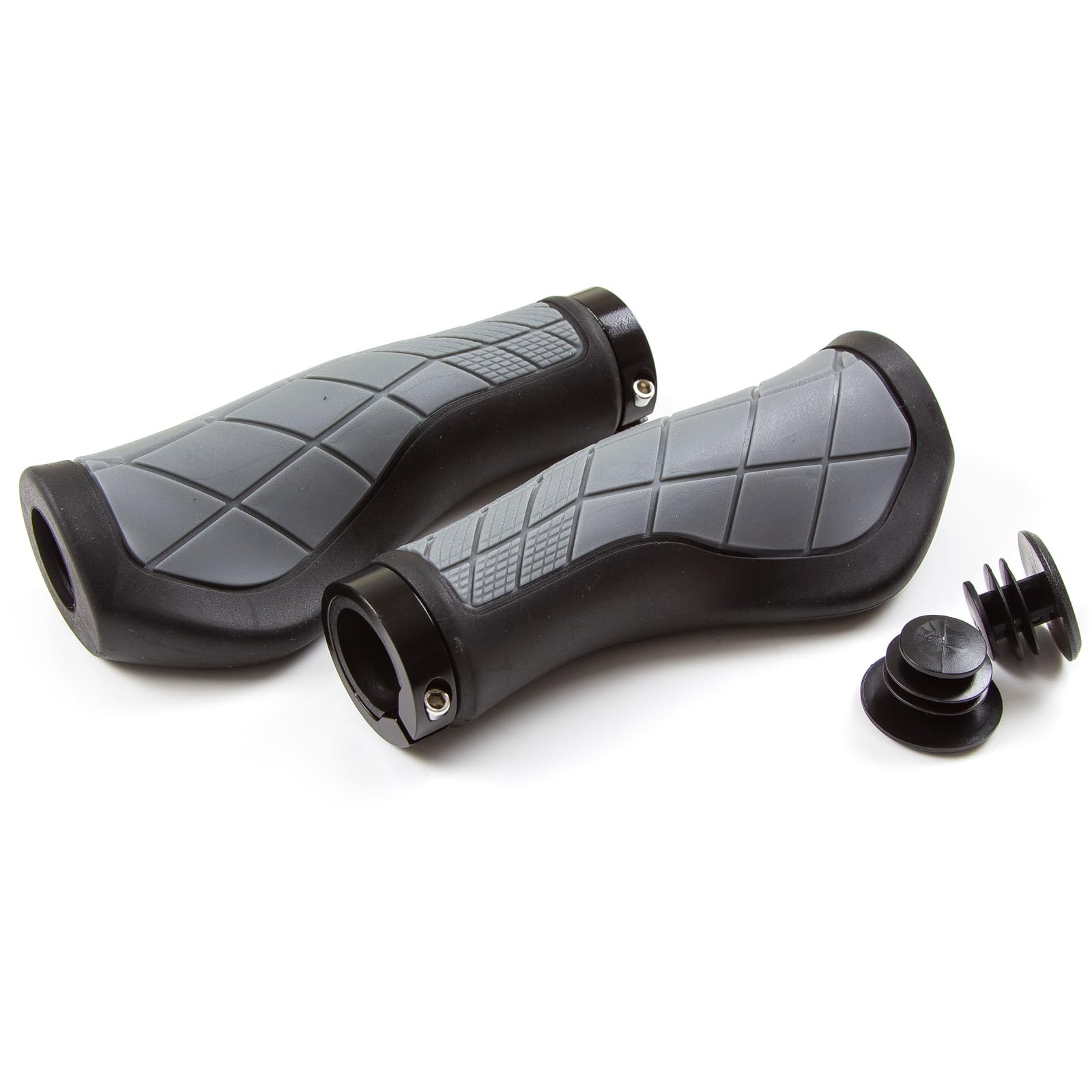 Clarks Cycle Systems CE-315 Ergonomic Lock-On Grips, Black/Grey, 135mm