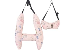 S-SNAIL-OO Car Pillow for Kids, H-Shape Car Seat Pillow for Kids, Portable Travel Pillow, Adjustable Neck Pillows for Long Trips (Crown)