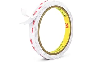 P7yaumy 0.39in X 9.85ft Double Sided Tape Heavy Duty, Removable Mounting Tape for Wall, White Sticky Foam Tape, Picture Hanging Strips & Poster Hanger, Waterproof Adhesive Strips for LED Light