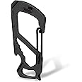 KeyUnity KS00BK Carabiner Clip Multitool Stainless Steel 7 Tools in 1, Quick Release Clasp, Wrench, Cross Screwdriver, Slotted Screwdriver, Bottle Opener, Ruler, Key Holder (PVD Black)
