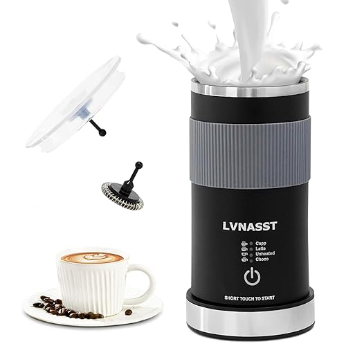 Electric Milk Frother - 4-in-1 Hot & Cold Frother For Coffee, Latte, Cappuccino, Hot Chocolate, 500ml Capacity, BPA Free