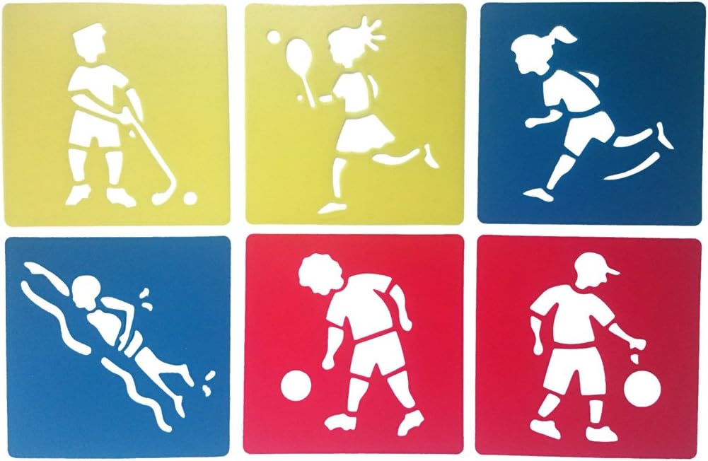 Hillento 6 Packs(36 Pieces) Painting Stencil Plastic Animal Children's Drawing Templates for Kids Crafts, Six Different Patterns of Painting Templates, Washable Template for School Projects