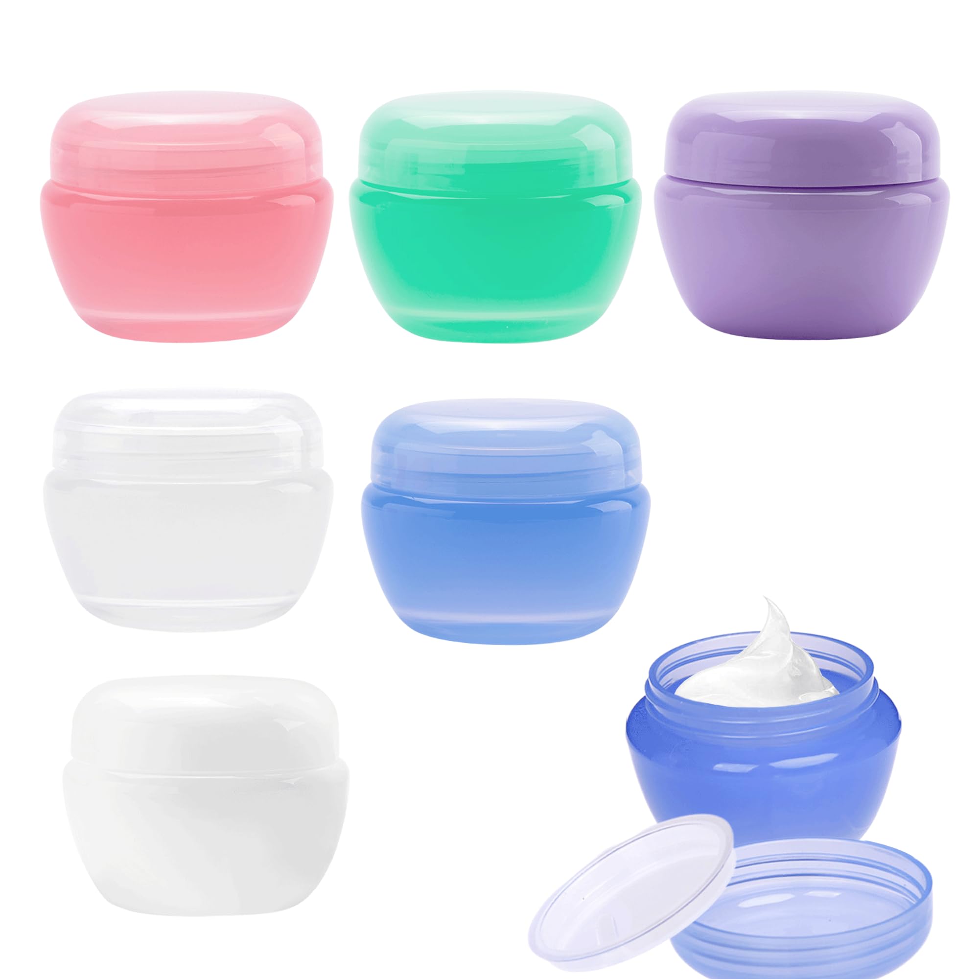 6PCS Waterproof Seal Leakproof Plastic Travel Containers Sets for Toiletries, Cream, Lotion