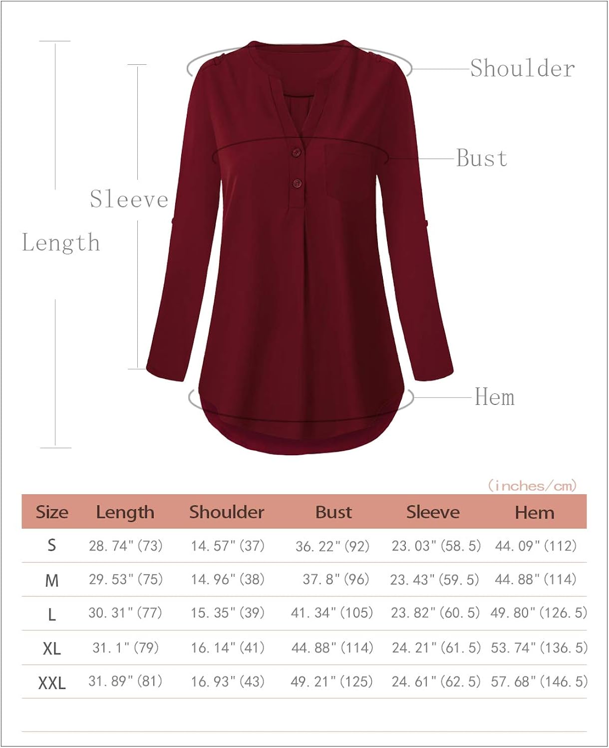 Bulotus Women Chiffon Blouses for Work 3/4 Sleeve V Neck Business Casual Tops: Clothing