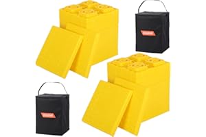 OULEME 24 Pack RV Leveling Blocks, Stackable Jack Blocks, Interlocking Leveling Pads with Carrying Bag, for Camper Travel Trailer