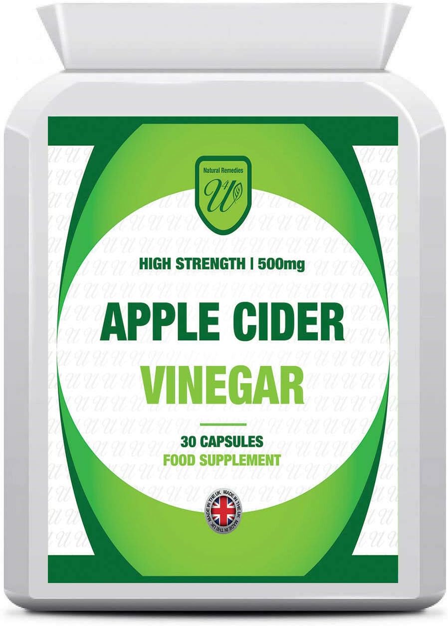 NR4U Apple Cider Vinegar Ultra Strength Supplement (500mg, 30 Vegetarian Capsules)