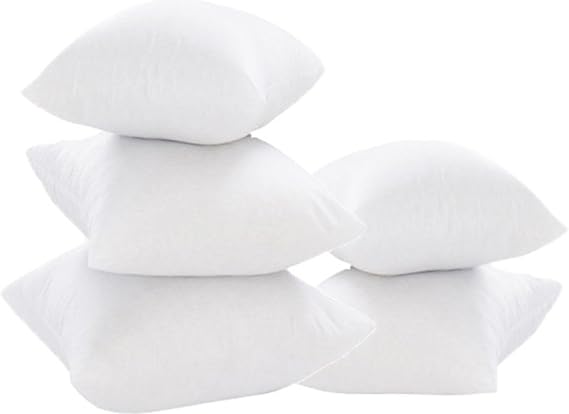 JDX Hotel Quality Hollow Fiber Filler Cushion (12X12 Inches; White) -Set of 5