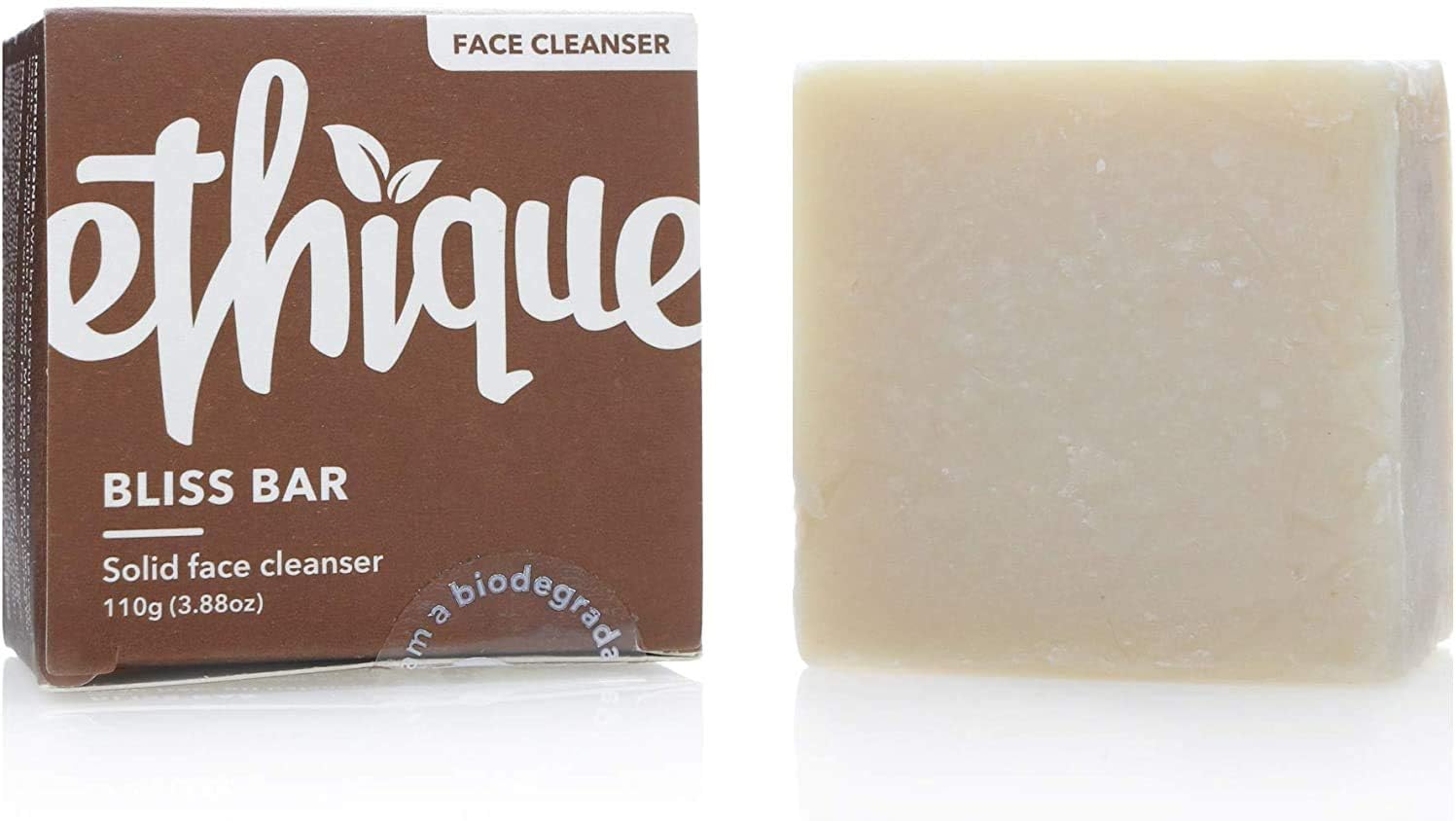 Ethique Eco-Friendly Face Cleansing Bar for Normal-Dry Skin, Bliss Bar - Sustainable Natural Facial Cleanser, Soap Free, Plastic Free, Vegan, Plant Based, 100% Compostable and Zero Waste, 3.88oz