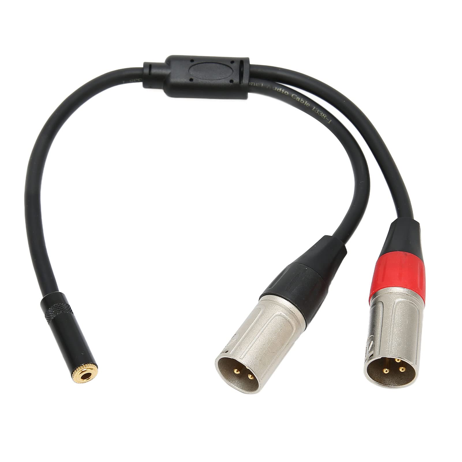 VBESTLIFE 3.5mm 1/8 to XLR Microphone Cable, Balanced Dual XLR Male to 3.5mm Female Stereo Cable, 3.5mm to 3pin XLR Y Microphone Cable, 0.3m