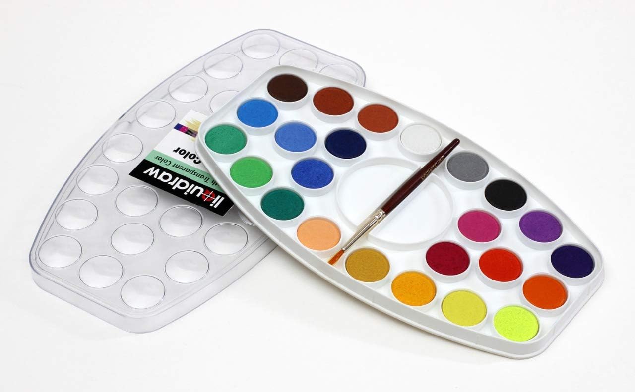 Liquidraw Watercolor Paint Set 24 Colours with Palette & Brush Watercolour Painting for Adults and Kids - Image 3