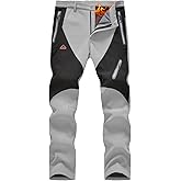 Rdruko Men's Snow Pants Waterproof Insulated Fleece Lined Ski Hiking Snowboard Winter Pants with Pockets