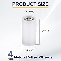 uxcell 4Pcs Nylon Roller Wheel with