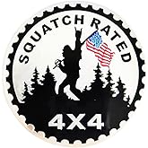 4 x 4 Metal Automotive Badge 3D Metal Emblems Round Emblem Decals Car Badge Decals Stickers Compatible with Jeep Wrangler Vehicles Trucks SUV (Squatch Rated)