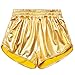 Perfashion Women's Metallic Shiny Shorts Sparkly Hot Yoga Outfit