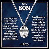 72ore To My Son Necklace from Mom Silver Necklace for Men Coin Charms Necklace Inspirational Birthday Jewelry Gifts for Son Adult