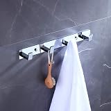 BOOKARROW 4 Chrome Towel Hooks Wall Mount Screw Fixed Door Coat Hanger Rack view 2