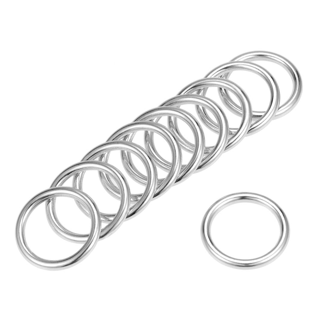 sourcing map O Ring Buckle 20mm(0.8") ID 3mm Thickness Zinc Alloy O-Rings for Hardware Bags Belts Craft DIY Accessories, Silver Tone 25pcs