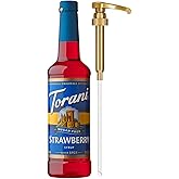 Torani Sugar Free Syrup, Strawberry, Zero-Calorie Flavoring for Drinks, Pump Included, 25.4 Oz
