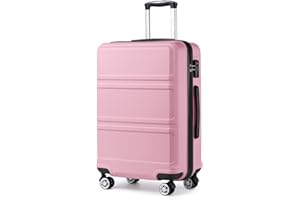 Kono 20'' Carry on Luggage Lightweight with Spinner Wheel TSA Lock Hardside Luggage Airline Approved Carry on Suitcase Pink