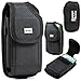 Apple iPhone 5S, 5C, 5 Black Premium Vinyl Leather Carrying Holster Belt Clip Loop Pouch Case Cover Fits Otterbox Defender Series and Lifeproof Cover on for Apple iPhone 5S, 5C, 5