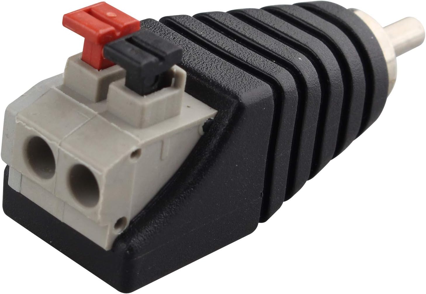 Jopto 4PCS Speaker Phono RCA Male Plug to AV 2 Screw Terminal Female Adapter Audio Video Balun Spring Press Type Adapter Professional DC Power Connector for CCTV (RCA Male To AV 2 Screw Female) Black - Image 5