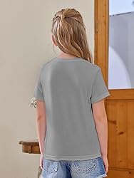 Girls Short Sleeve T Shirts Kids Summer Tops