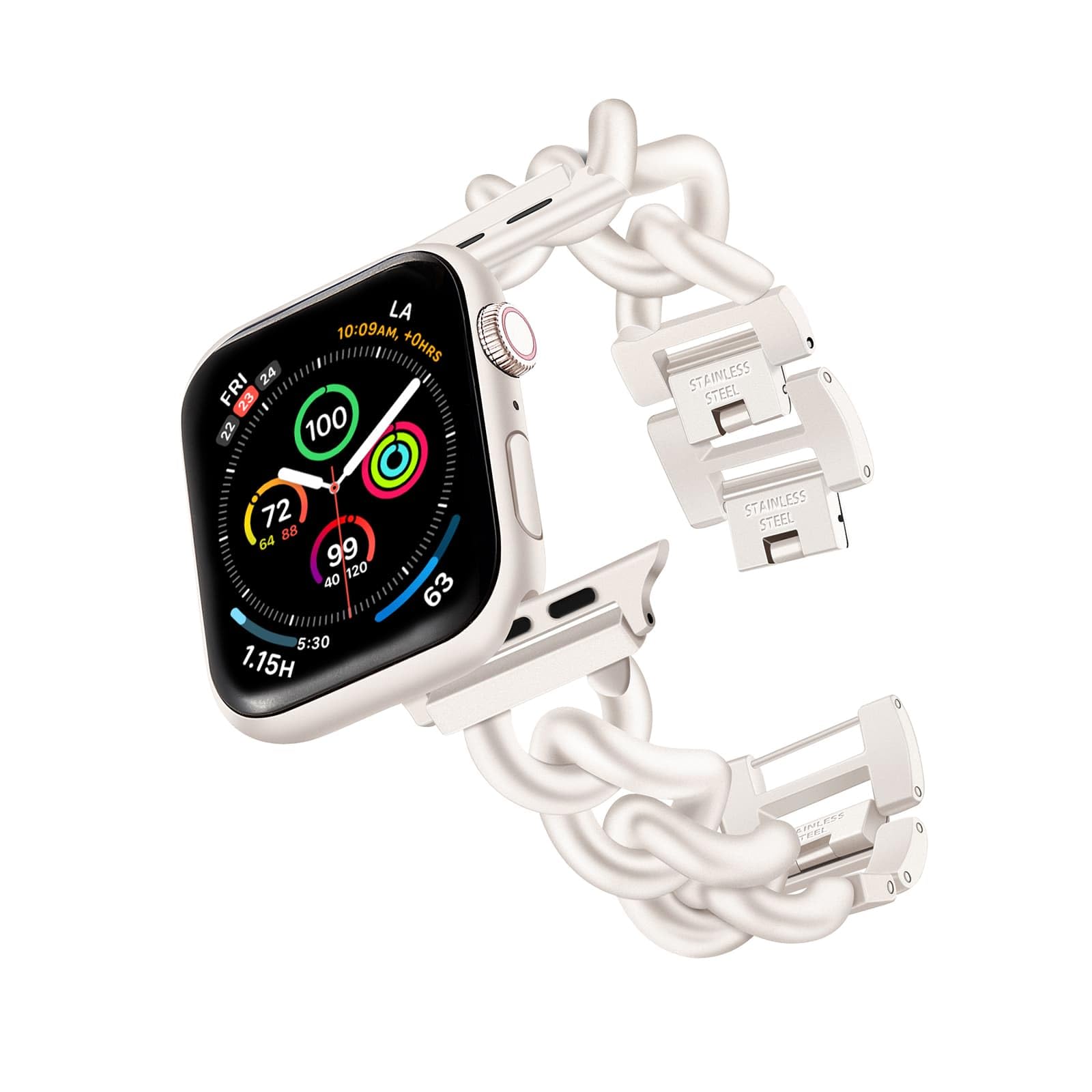 ALAMHI Compatible With Apple Watch Band Starlight 42mm 44mm 45mm 49mm, Stainless Steel Metal Cowboy Chain Link Strap Wristband Women Men Replacement for iWatch Series 10 9 8 7 6 5 4 3 2 1 Ultra SE