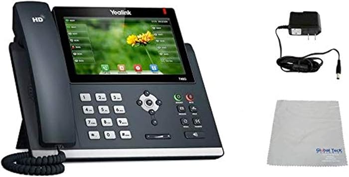 Amazon Com Yealink T48g Sip Poe Office Phone Bundle With Power Supply And Microfiber Cloth Requires Voip Service Vonage Ring Central 8x8 Mitel Or Cloud Services T48g Basic Bundle