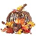 Collections Etc Lighted Rustic Wicker Pumpkin Fall Harvest Tabletop Arrangement