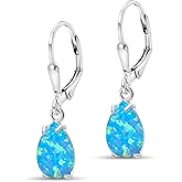 925 Sterling Silver Gemstone Teardrop Earrings for Women – Birthstone Leverback Jewelry – Elegant Statement Earrings – Perfect Gift for Women