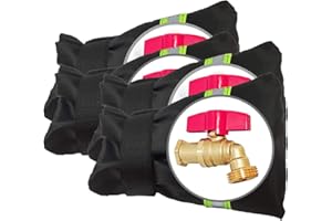 POROLIR Outdoor Faucet Covers for Winter Freeze Protection, Upgraded Thicken 8.5" H x 6.1" W Outside Faucet Socks for Winter Waterproof Hose Bibs Insulated Spigot Cover, 4 Pack Reflective Black
