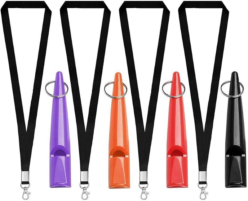 kuou 4 Pcs Professional Dog Whistles High Pitch Plastic Training Whistles with