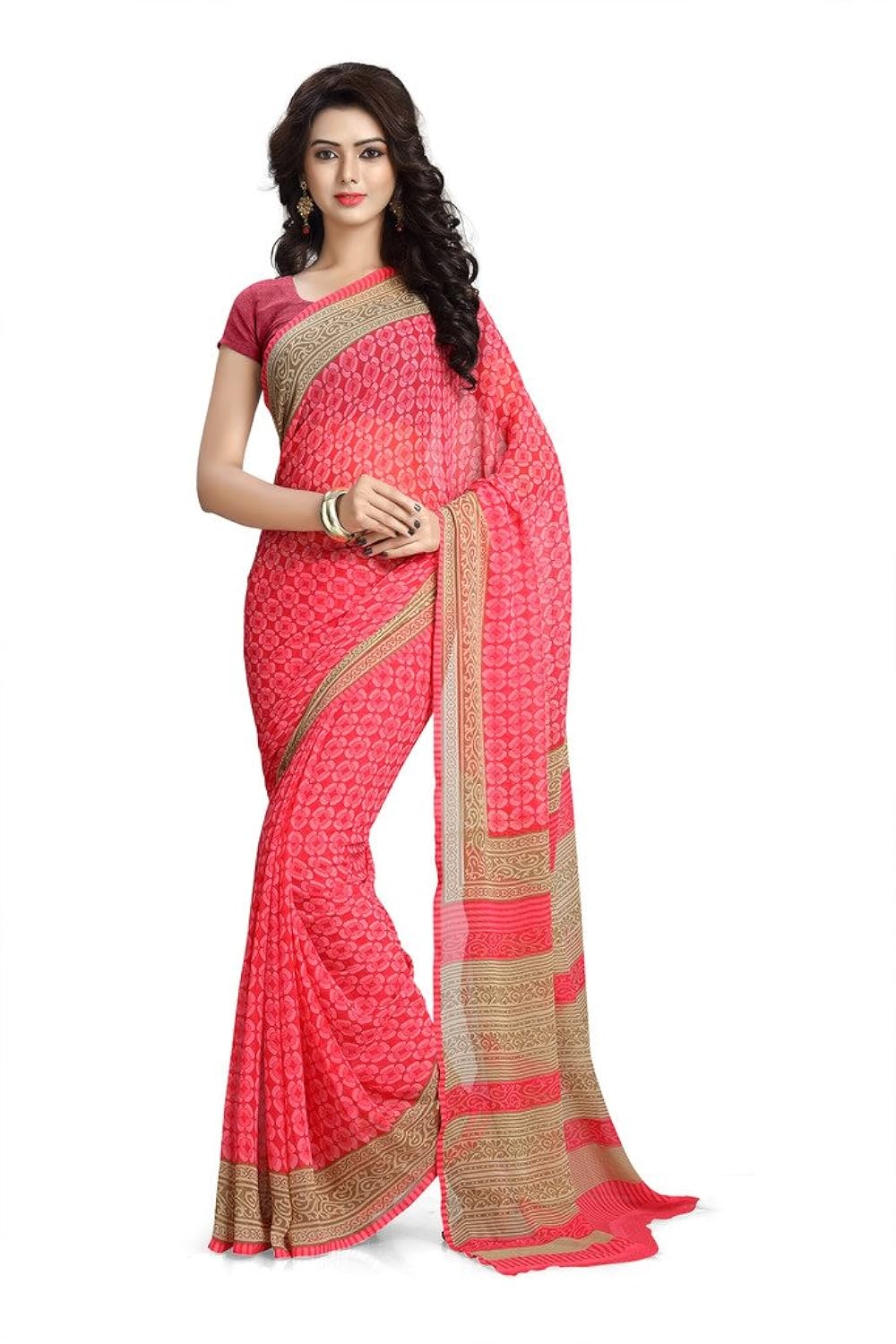 vaamsi chiffon saree with blouse piece