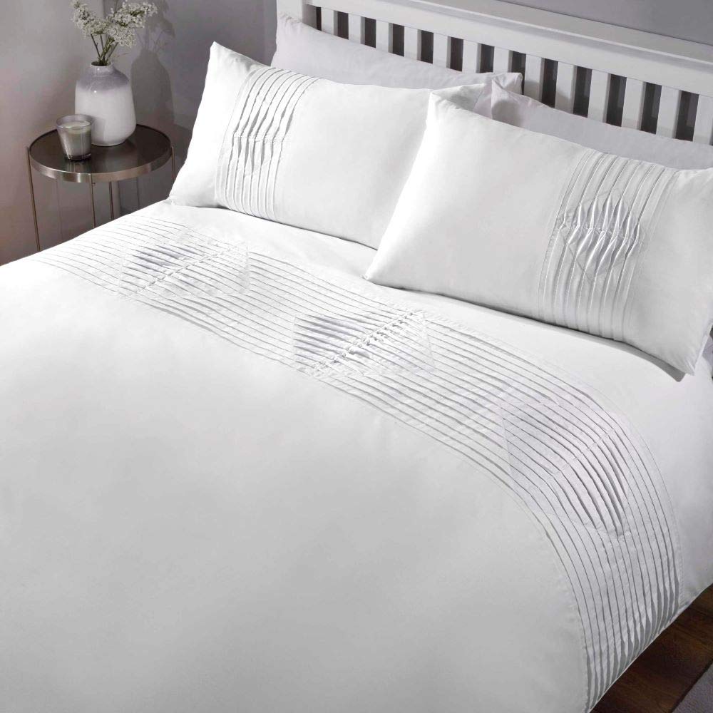 Rapport Boston Duvet Cover Bed Set, White, King