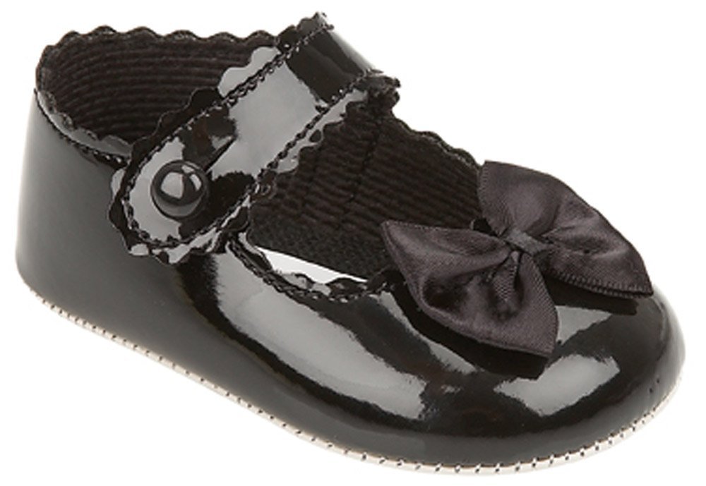 Baypods Baby Girls pram Shoes Christening Party Early Days 0-3 Months Black