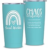 NVFCC Social Worker Appreciation Gifts for Women Men, School Social Worker Christmas Graduation Gifts 20 oz Stainless Steel Tumbler