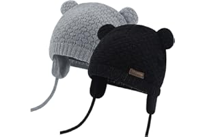 Duoyeree Kids Baby Hat Soft Warm Cable Knit Beanie Toddler Girl Fall Winter Hats