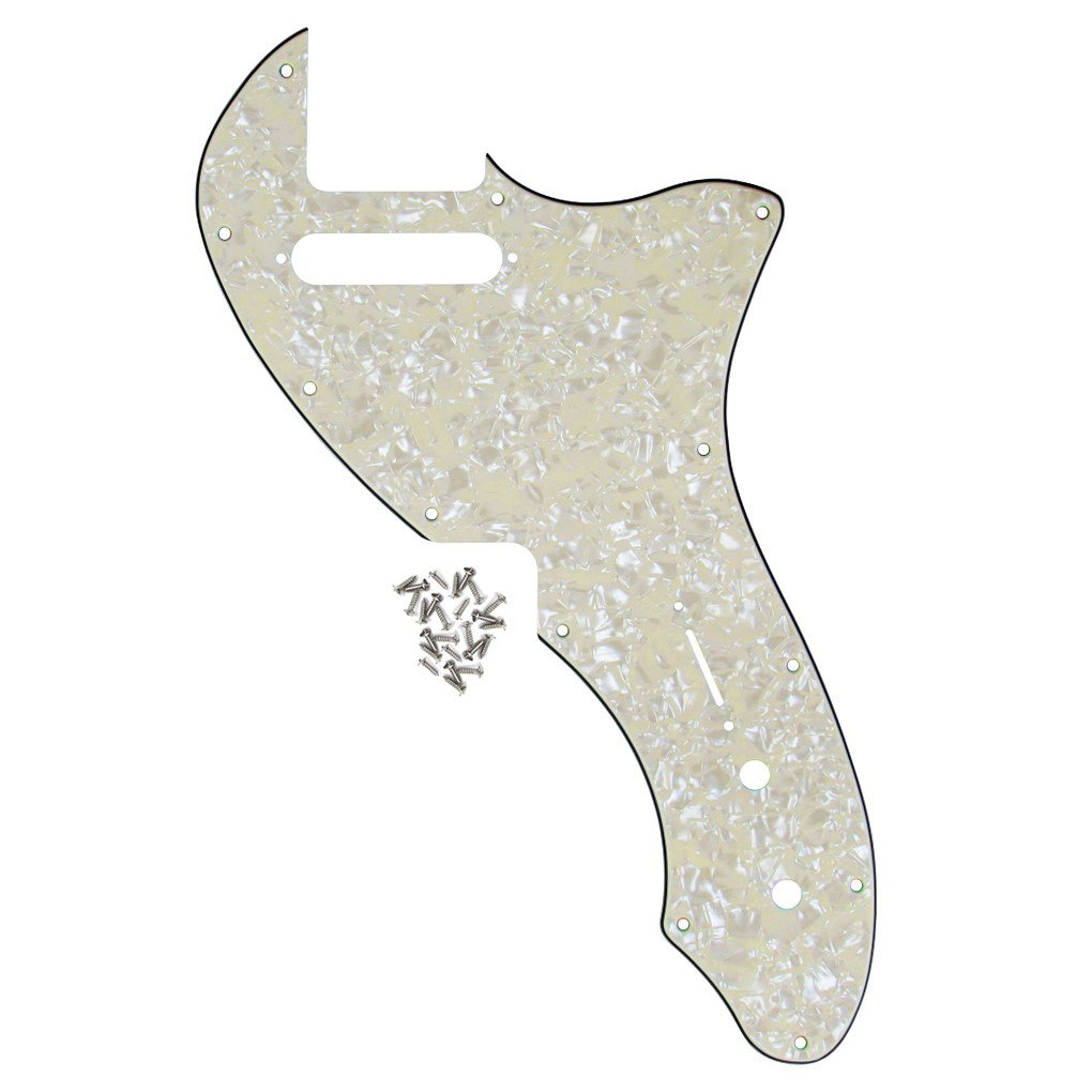 FLEOR 12 Screw Holes TL Thinline Pickguard Re-Issue Style Scratch Plate Fits Original U.S. Made TL TE Thinline 69 RI USA, 4-ply Age Pearl