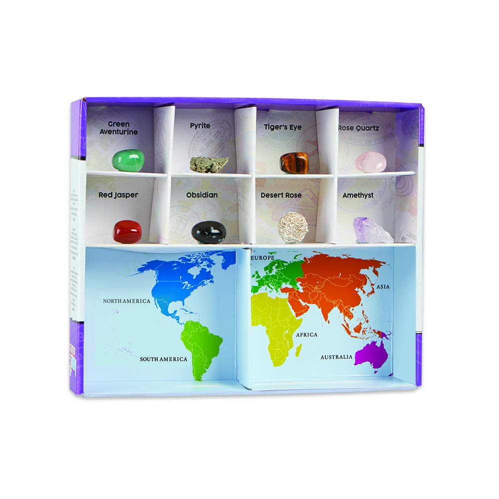 hand2mind World of Gemstones Dig Kit, 8 Real Gemstones to Uncover, Gemstone Display Case, Gem Digging Kit for Kids, Gem Dig Kit, Geology for Kids, Dig Kits for Kids, Fun Homeschool Supplies