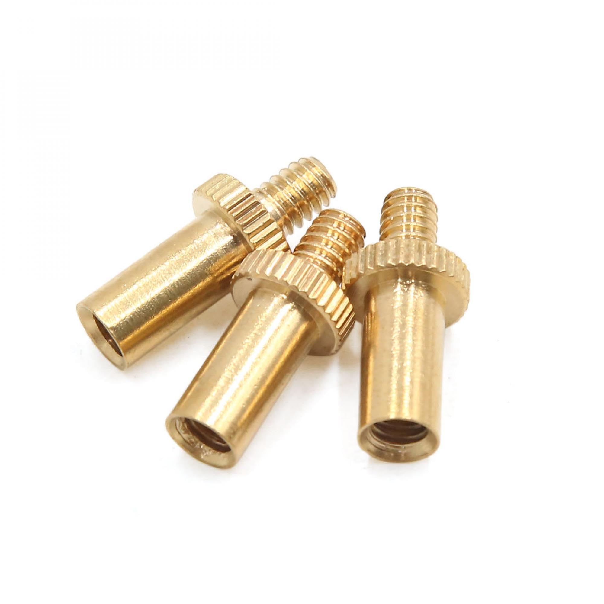 sourcingmap 3Pcs Bike Brass Tone Copper French Tyre Tire Valve Adapter Extender