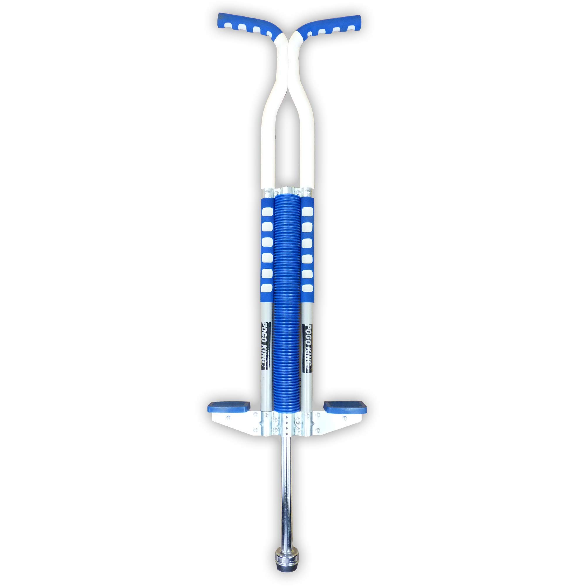 Pogo Stick For Riders 80lbs To 160lbs - Pogo Stick For Boys & Girls (& Light Adults) - Quality Solid Construction By ThinkGizmos (Blue & White)