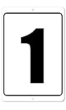 Numbered Sign 1 | 8 x 12 Aluminum Outdoor/Indoor