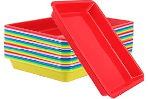 ZEONHEI 20 Pack Plastic Art and Crafts Trays, Multicolor Stackable Plastic Activity Trays for Beads, Painting, DIY Projects,11 x 8.3 x 1.2 Inch