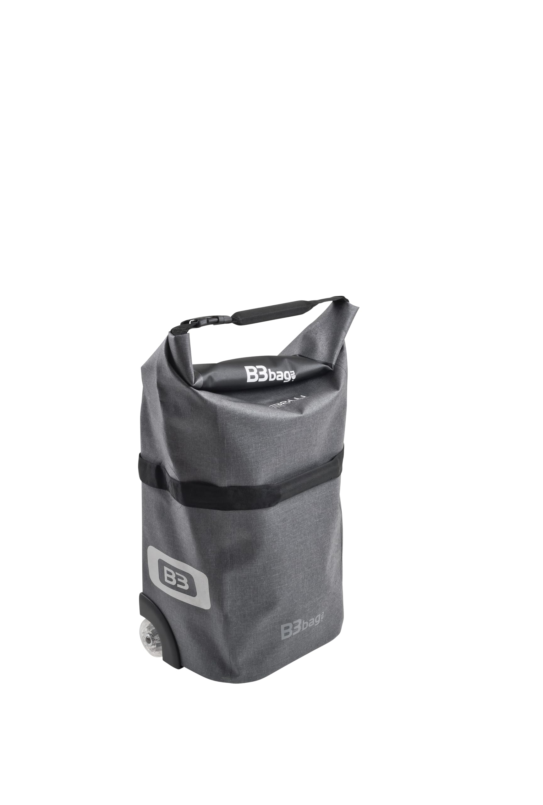 B&W Bike.Cases B3 104995 Bicycle Bag with 2 Wheels + Telescopic Handle Robust Material Waterproof Maximum Load 15 kg Grey