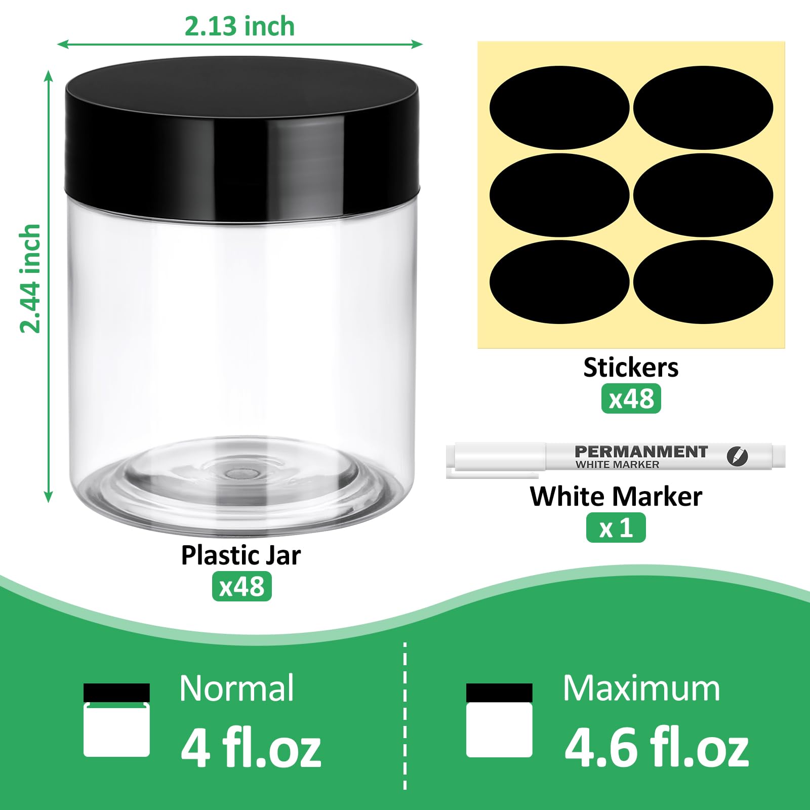 Mua Eupako 48 Pack Plastic Jars with Lids 4 OZ - Empty Clear Cosmetics ...